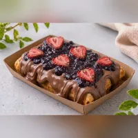 Keto gofer z kremem czekoladowo-orzechowym
